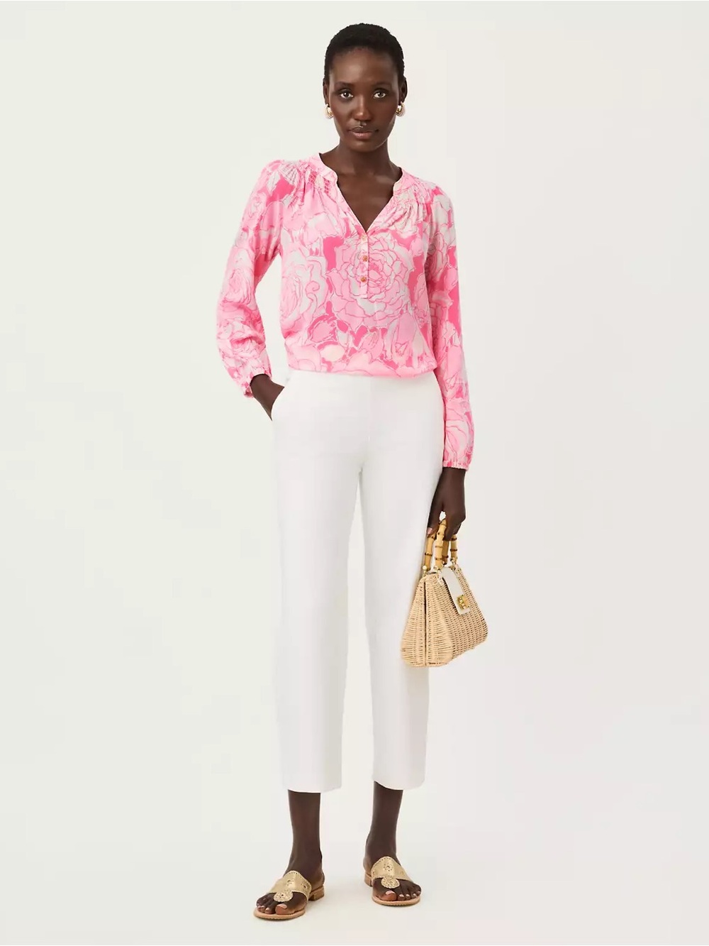 NWT Lilly Pulitzer Bailey Capri Pants Palm Beach Fit White Stretch Trousers 4